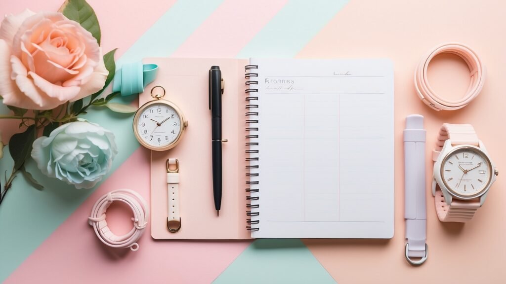 Leonardo Diffusion XL Flat lay of weight loss journal pen wate 0